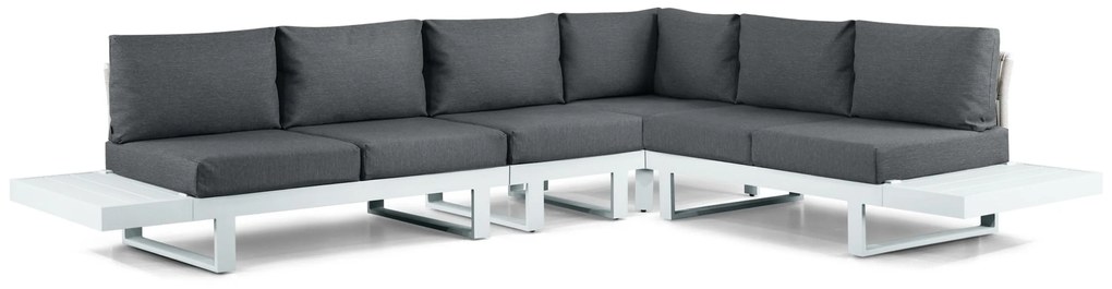 Hoek loungeset 6 personen Aluminium Wit  Lifestyle Garden Furniture Lorenzo