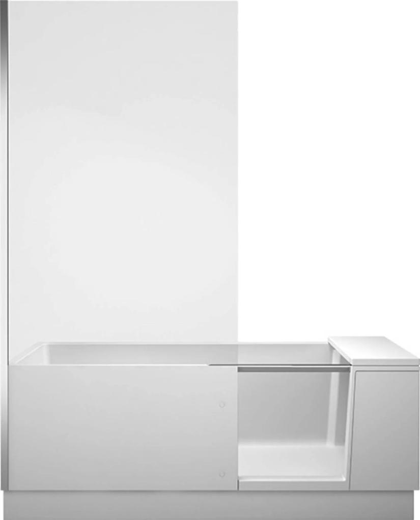 Duravit Shower + Bath Bad met gemonteerde deur links 170x75 cm Wit helder glas