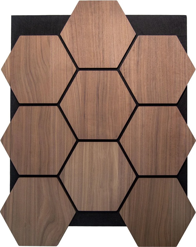 Hexagon Panel Walnoot 81CM | Akoestisch | Wanddecor | Zeshoekig