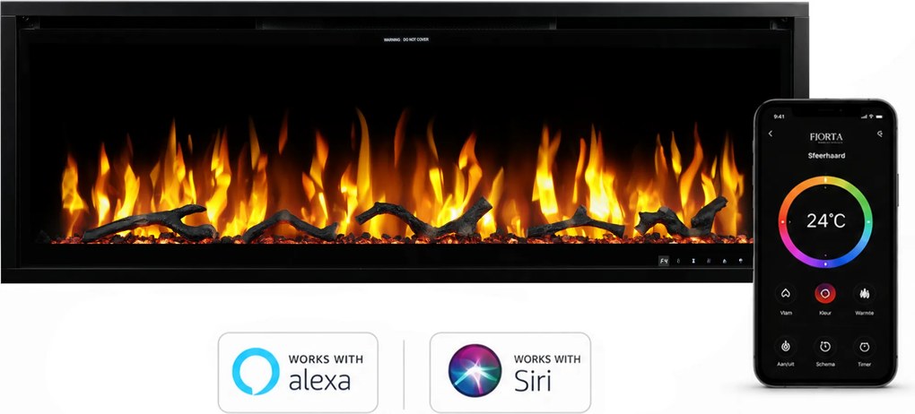 FJORTA Elektrische Sfeerhaard 40" ODIN – 102 cm – 800 / 1600 Watt