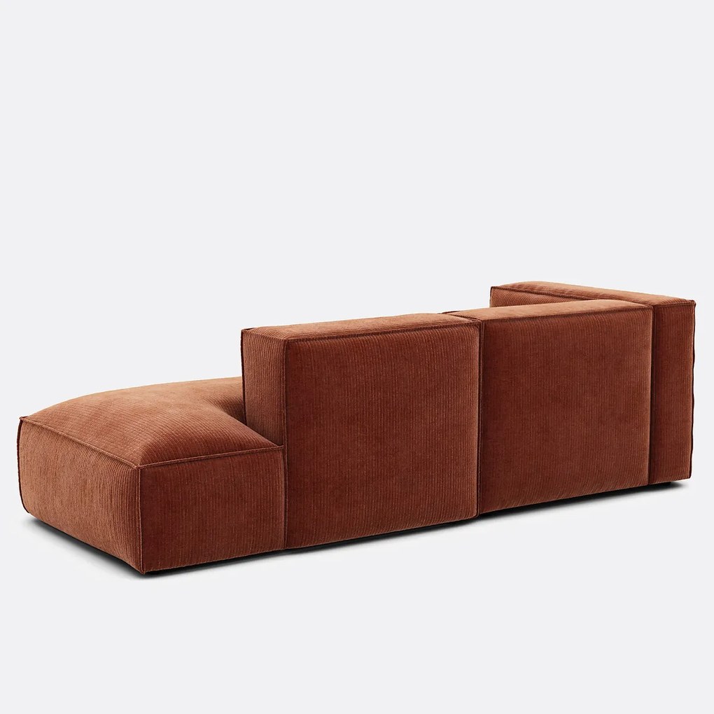 Velours linker hoekbank Vintage Seven