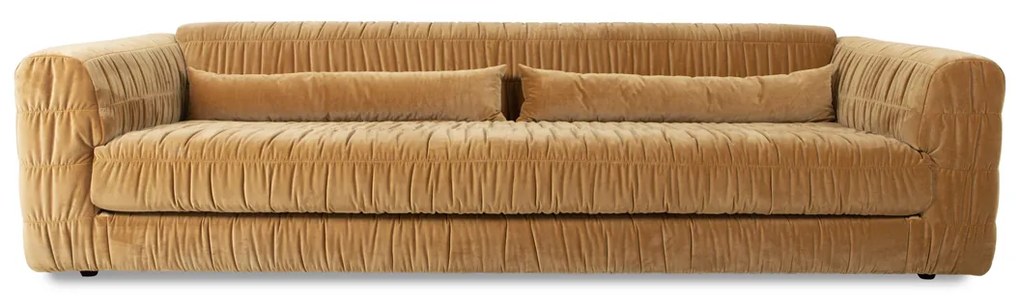 HKliving Club Couch Velvet 4-zits Bank Mosterd
