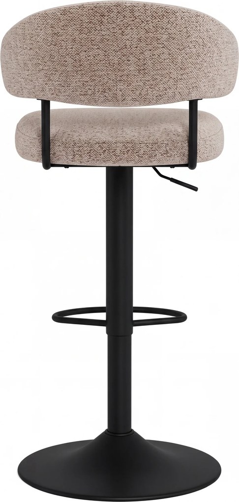Mazzoni IRIS Latte Beige (stof Monza 60)/zwarte poot - GESTOFFEERDE BARKRUK VOOR KEUKEN/BAR