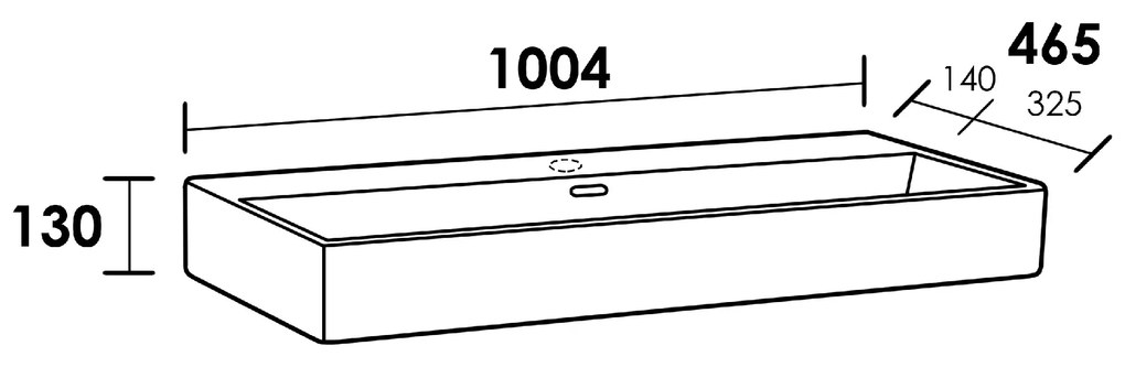 Sanituba Legend wastafel 100cm keramiek Wit met 1 kraangat