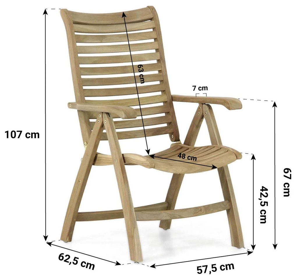 Tuinset 2 personen 80 cm Teak Taupe Garden Collections Birmingham/Derby