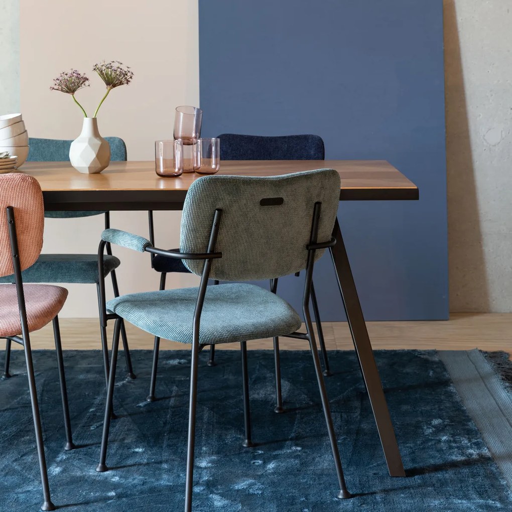 Zuiver Benson Design Stoel Met Armleuningen Grijsblauw