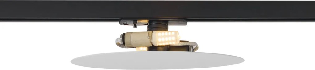 Moderne plafondlamp wit voor railsysteem 1-fase 2-lichts - Iconic Pulley