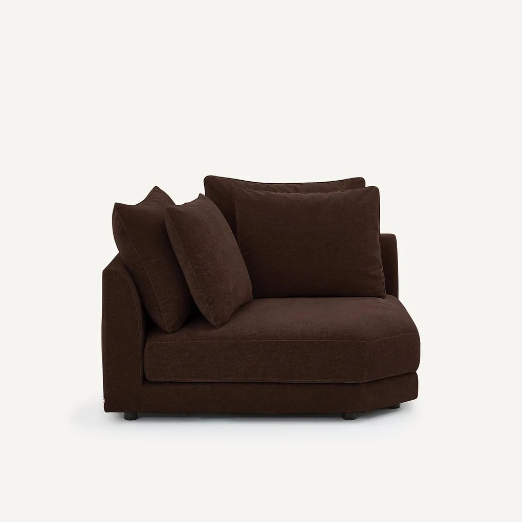 Modulair hoekbank in chenille fluweel, TIBERIO