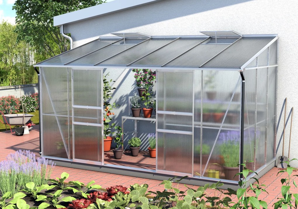 Vitavia Ida muurserre - 7,8m² - met 6 mm polycarbonaat - Aluminium