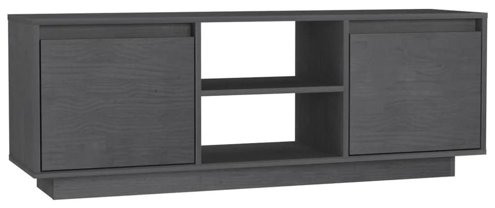 vidaXL Tv-meubel 110x30x40 cm massief grenenhout grijs