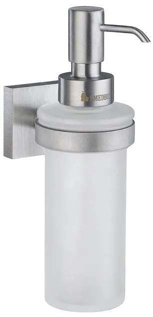 Smedbo House Zeepdispenser - 200ml - wandmodel - geborsteld chroom/mat glas RS369