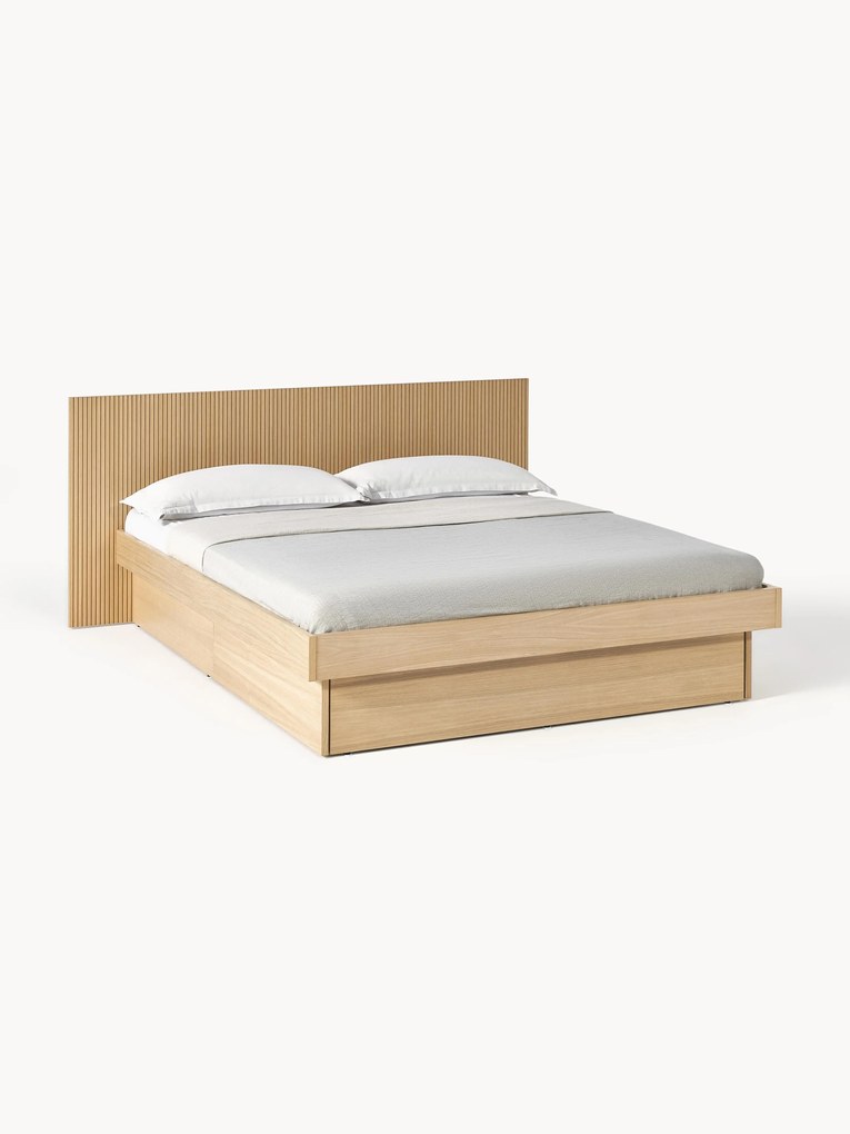 Houten bed Sato met lades en hoofdeinde