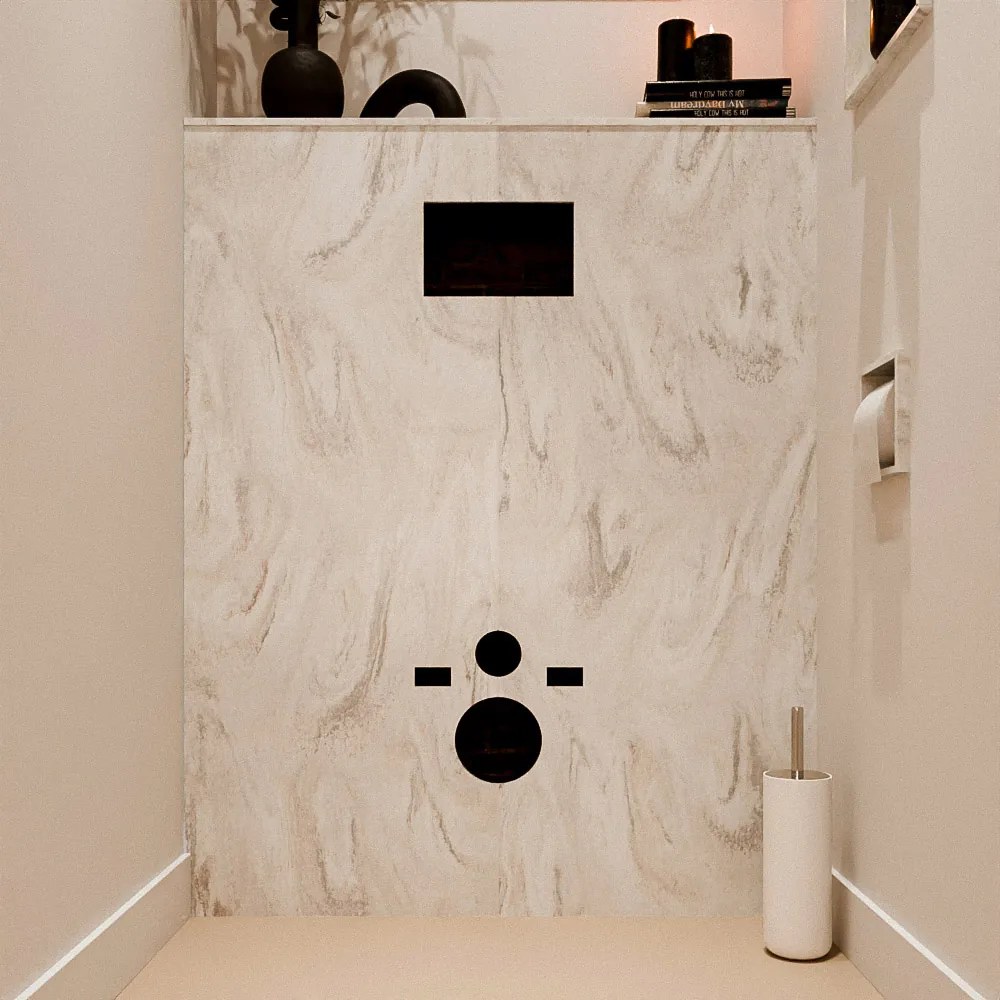 Mondiaz Hope toiletplaat solid surface 100x125cm ostra voorgeboord