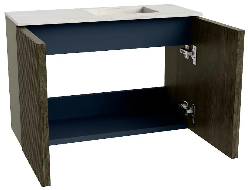 Mondiaz Joya DLux 60cm toiletmeubel shadow met wastafel faye rechts 1 kraangat ostra