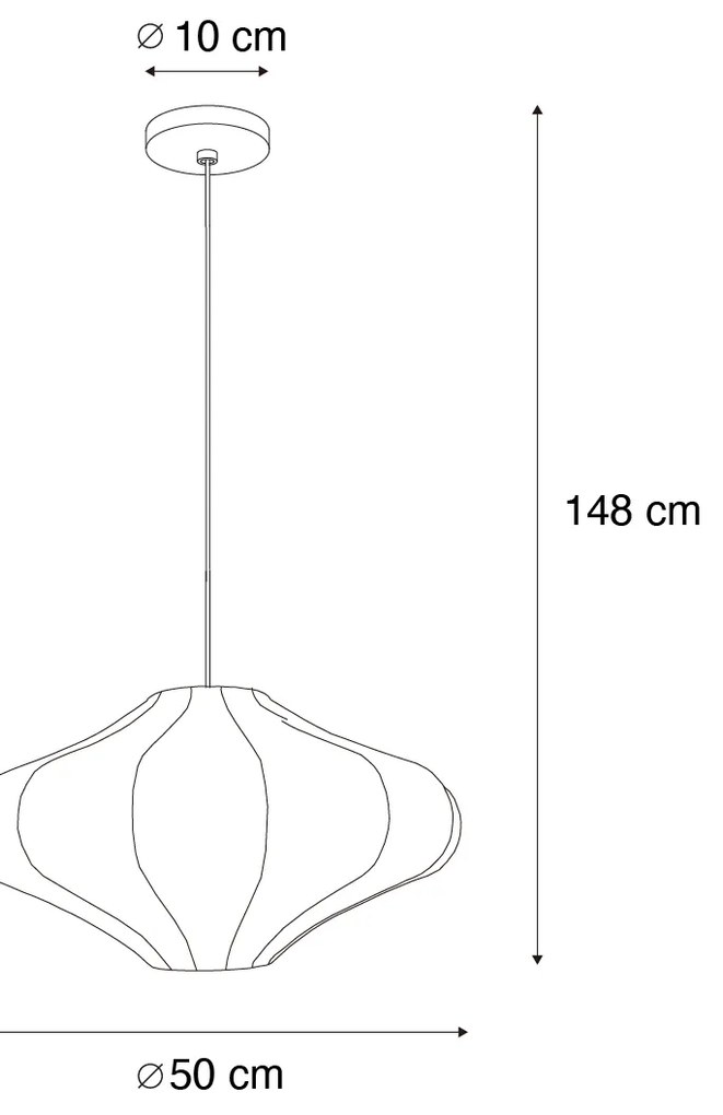 Stoffen Smart hanglamp wit 50cm incl. Wifi ST64 - Plu Design E27 rond Binnenverlichting Lamp