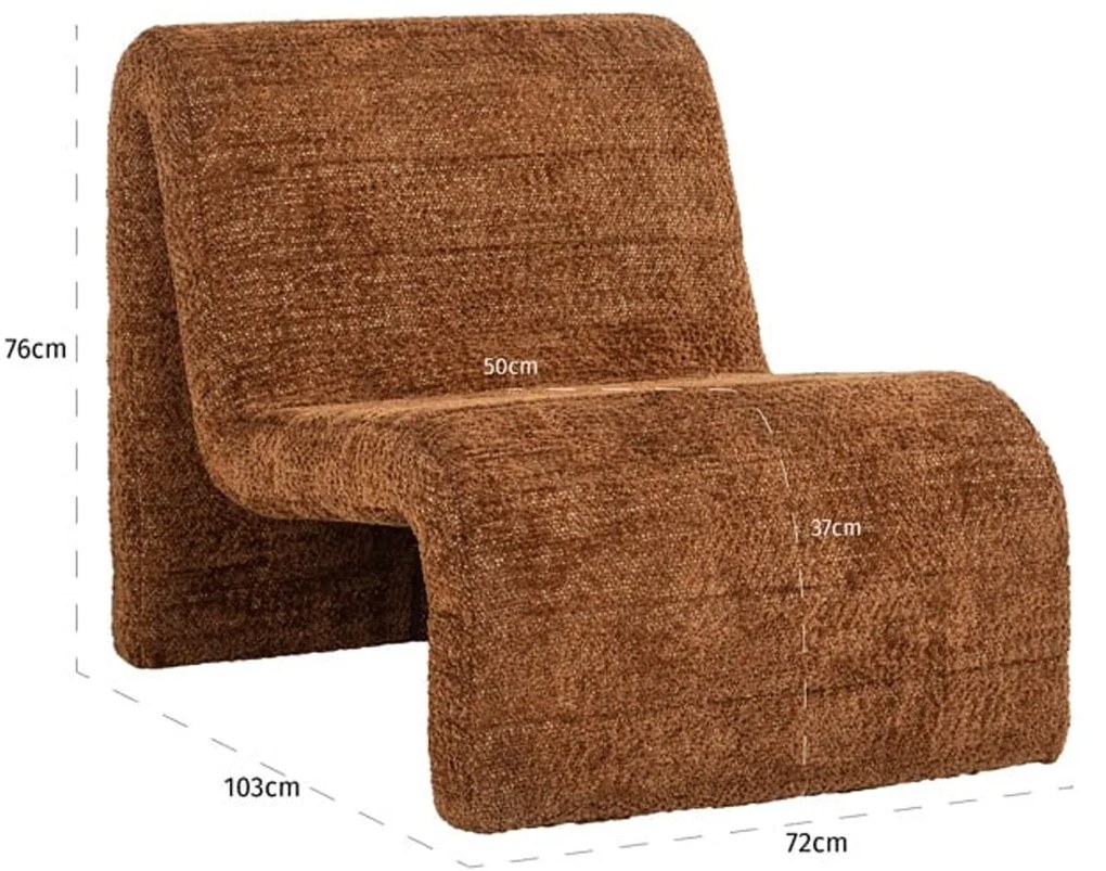 Richmond Interiors Kelly Design Fauteuil Zachte Stof Cinnamon Bruin