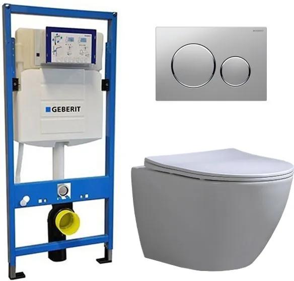 Geberit UP 320 Toiletset - Inbouw WC Hangtoilet Wandcloset - Shorty Flatline Sigma-20 Mat/Glans Chroom