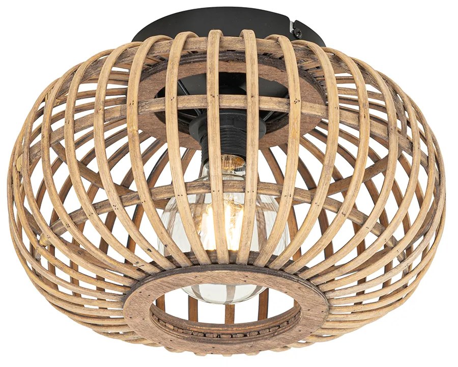 Oosterse plafondlamp zwart met bamboe - Amira