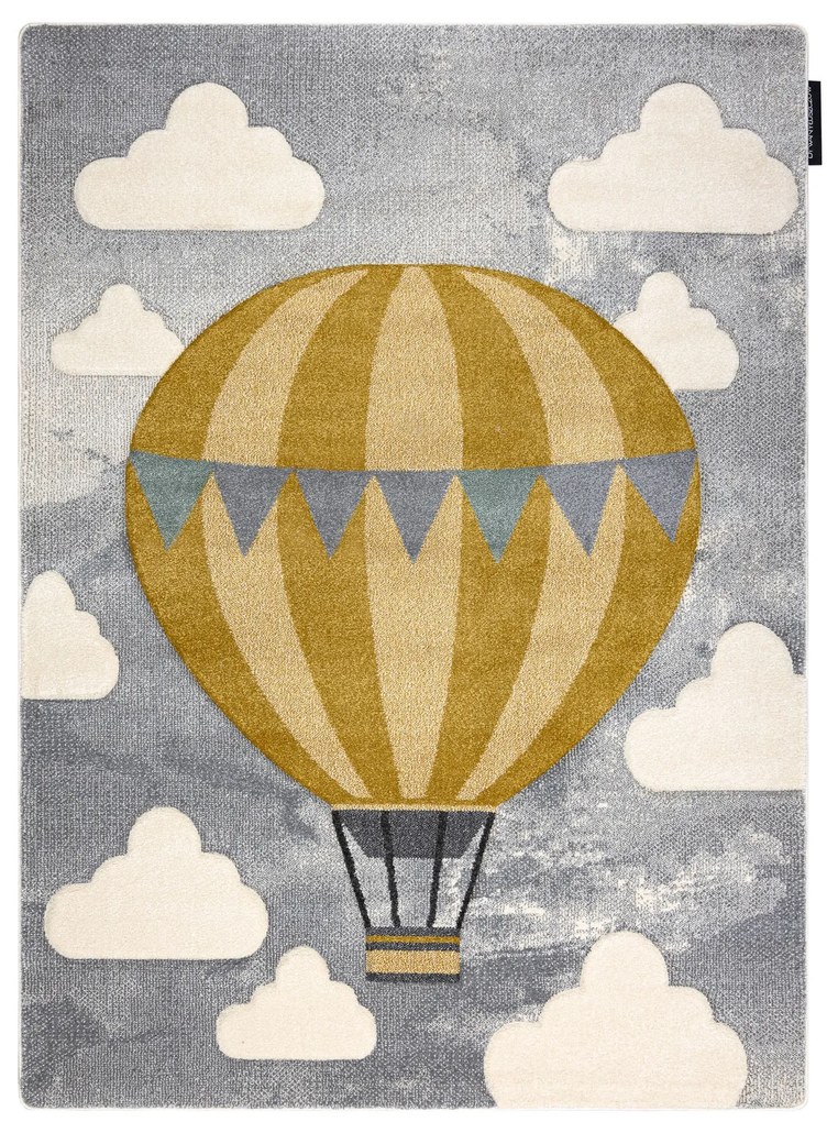 Tapijt PETIT BALOON ballon, wolken  grijskleuring