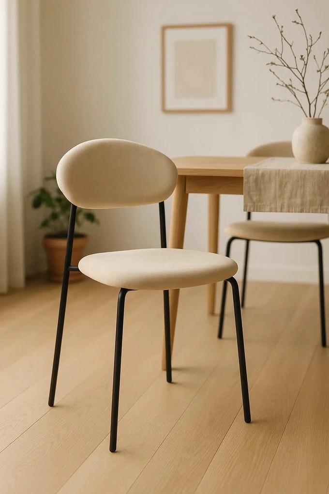 Rinos zwart fluwelen stoel