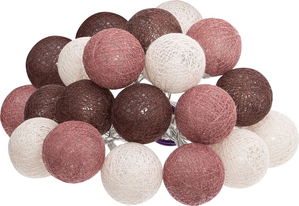 Atmosphera Lichtslinger– 20 Verlichte Bollen diameter 6 cm – 435 cm – Multi Kleuren Mix – Stekker