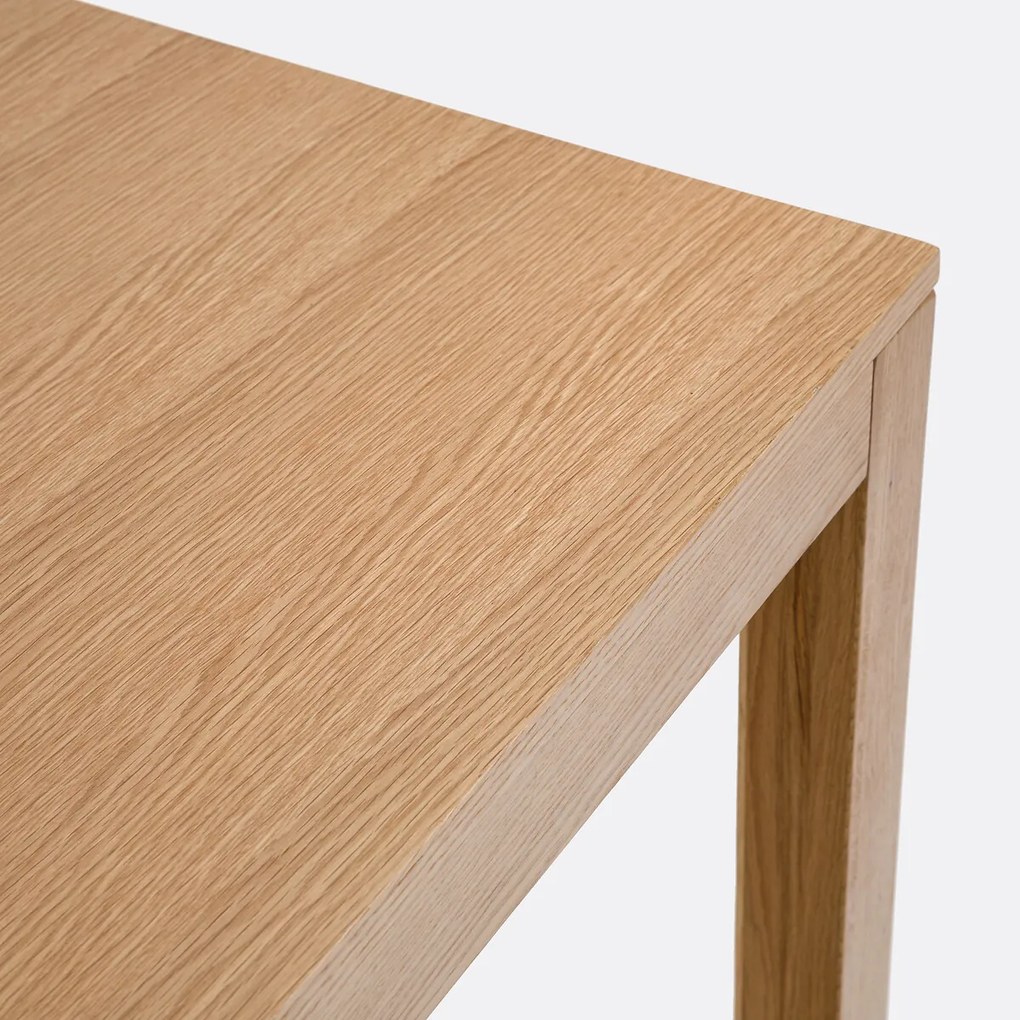 Rechthoekige eiken tafel, rechte randen, Nusso