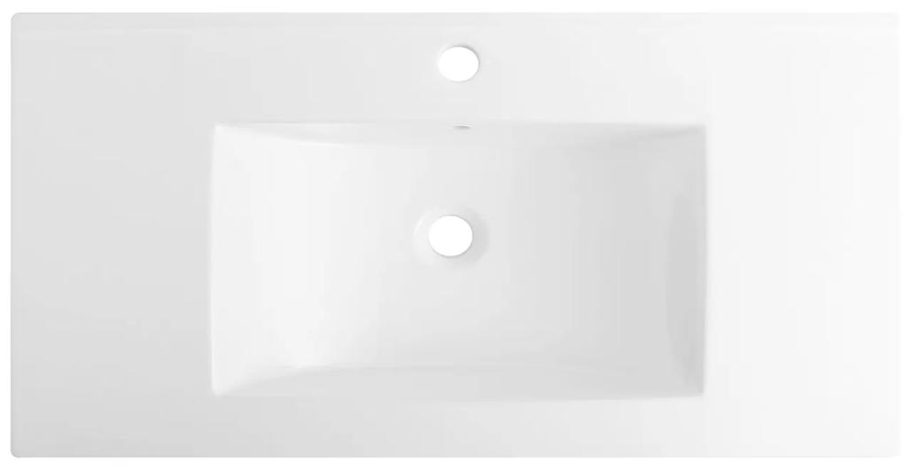 Fontana Latina keramische wastafel 100cm met kraangat wit glans