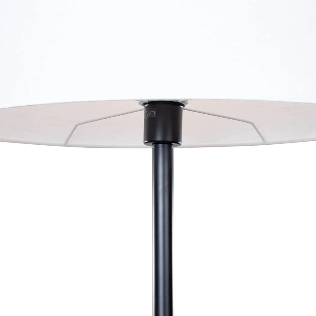 Vloerlamp wit met ovale linnen kap wit 50cm - Simplo Modern, Klassiek / Antiek E27 Scandinavisch rond Binnenverlichting Lamp