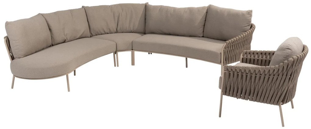 4 Seasons Outdoor Comino hoek loungebank latte SALE LoungebankLoungeset   beige weerbestendig
