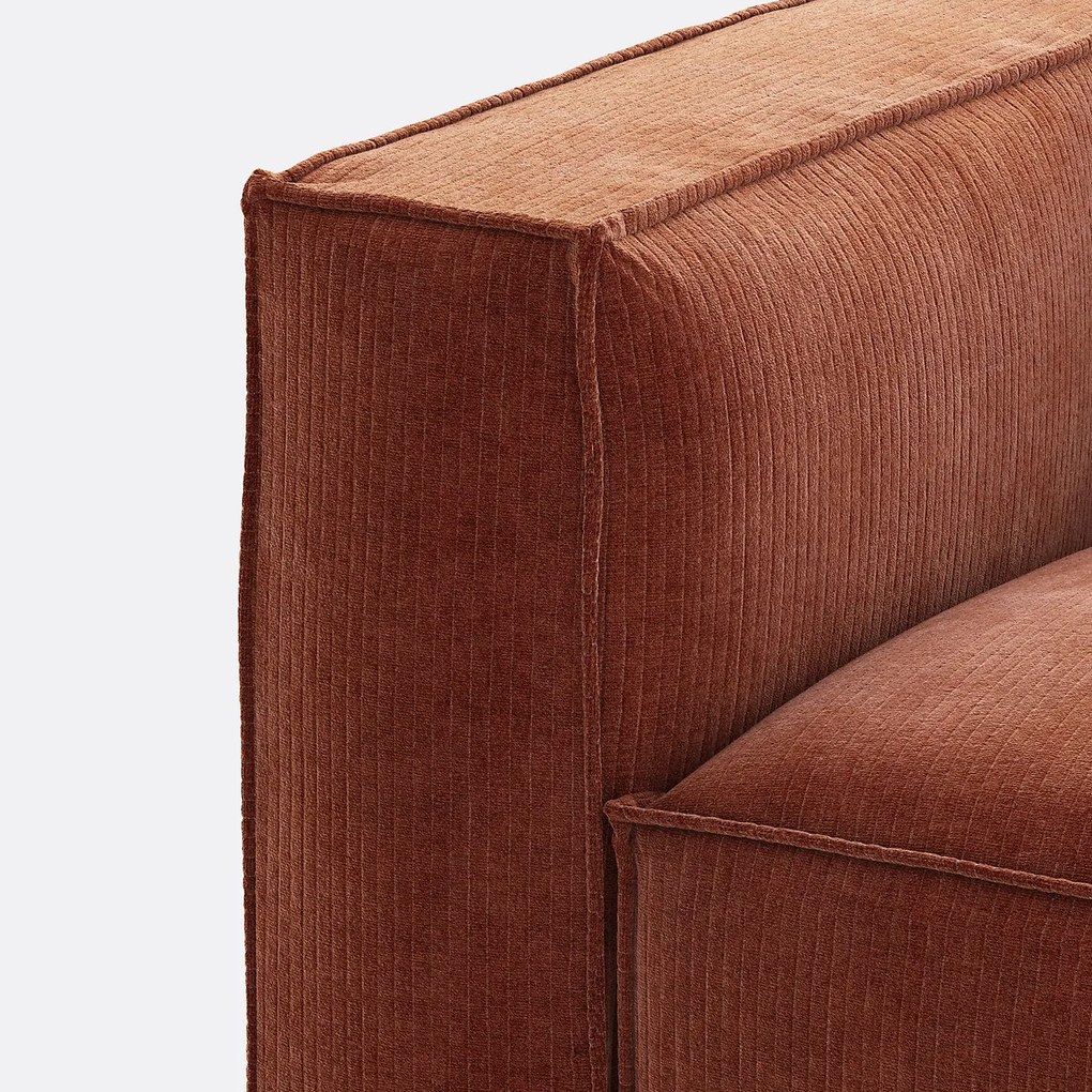 Modulaire bank, 2-zit, in vintage ribfluweel, Seven