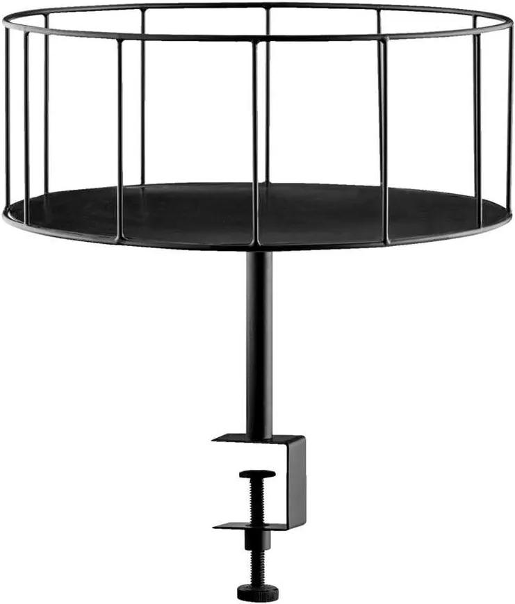 Dienblad met klem - zwart - 36/12x30 cm - Leen Bakker