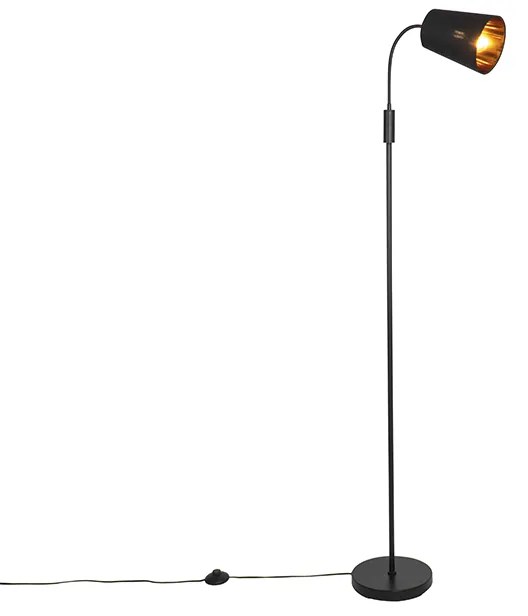 Moderne vloerlamp zwart met goud - Carmen Modern E14 Binnenverlichting Lamp