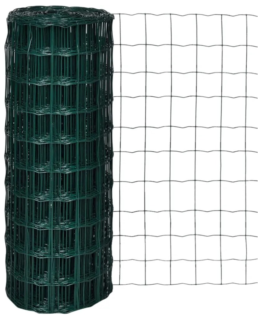 vidaXL Euro hek 10x1,0 m staal groen
