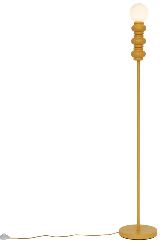 Retro vloerlamp okergeel met mat glas - Fedde