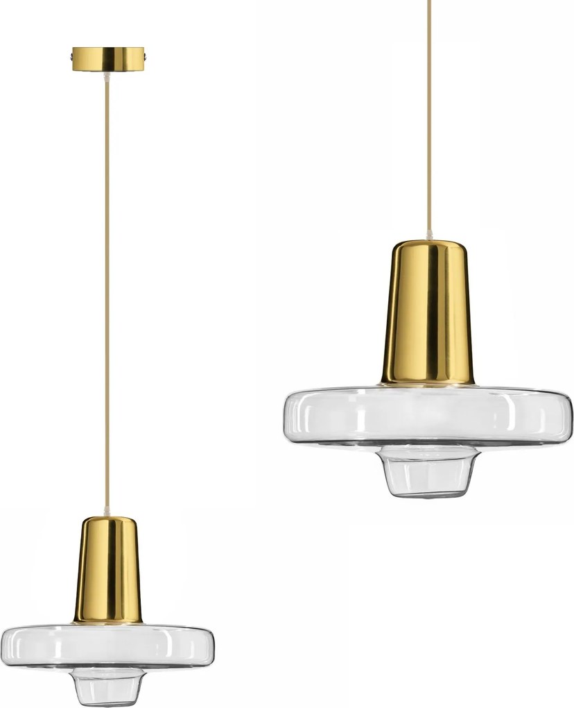 Hanglamp Metaal Glas Goud LED APP553-1CP