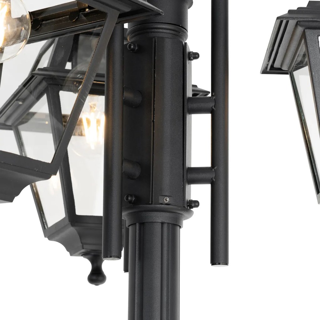 Klassieke buiten lantaarn zwart 235 cm 3-lichts IP44 - Berta