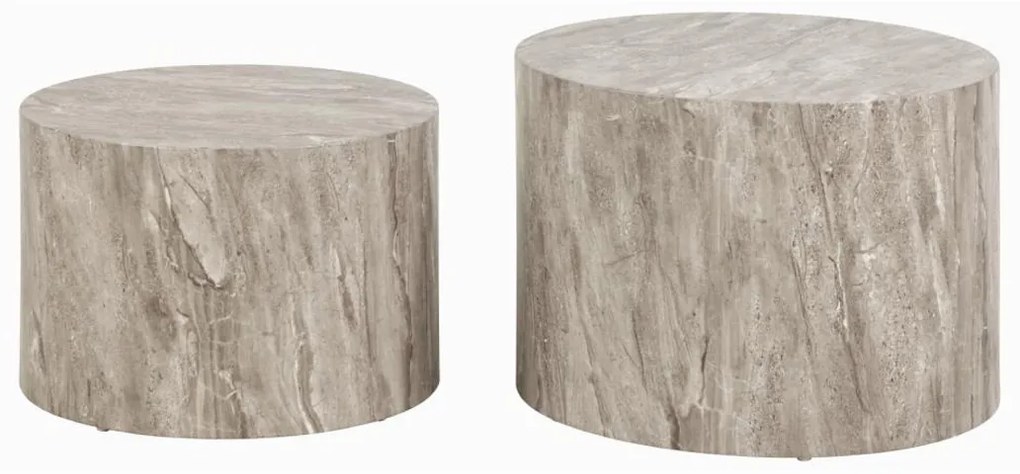 Ronde Salontafelset Grijs Marmer Look