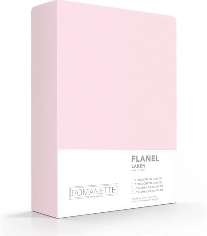Romanette Laken Verwarmend Flanel - Roze 200 x 260 cm