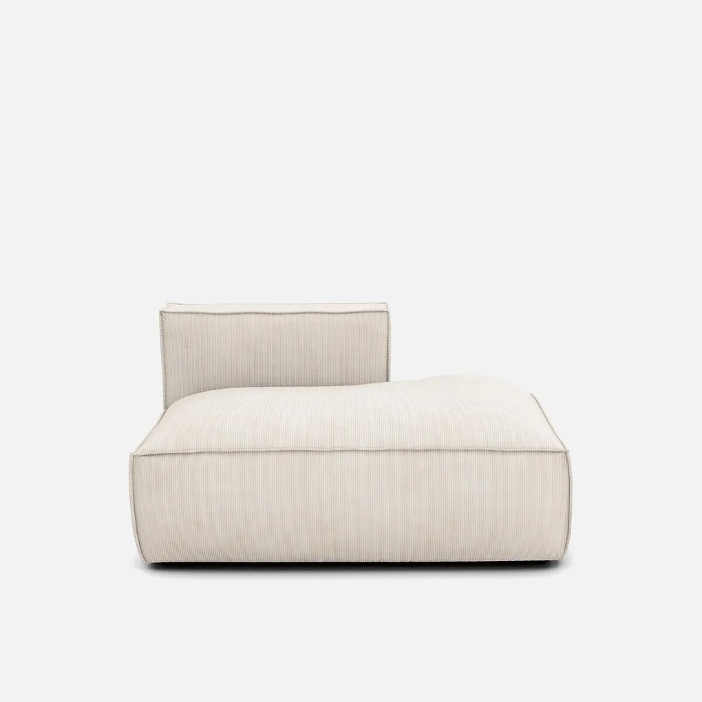 Loungebank element rechts voor modulaire bank, in ribfluweel, SEVEN