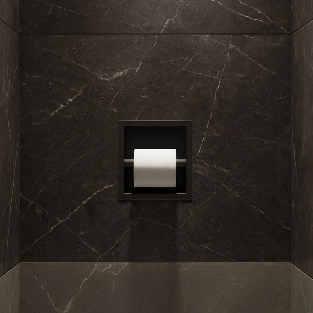 Hotbath &More inbouw toiletrolhouder zwart geborsteld PVD