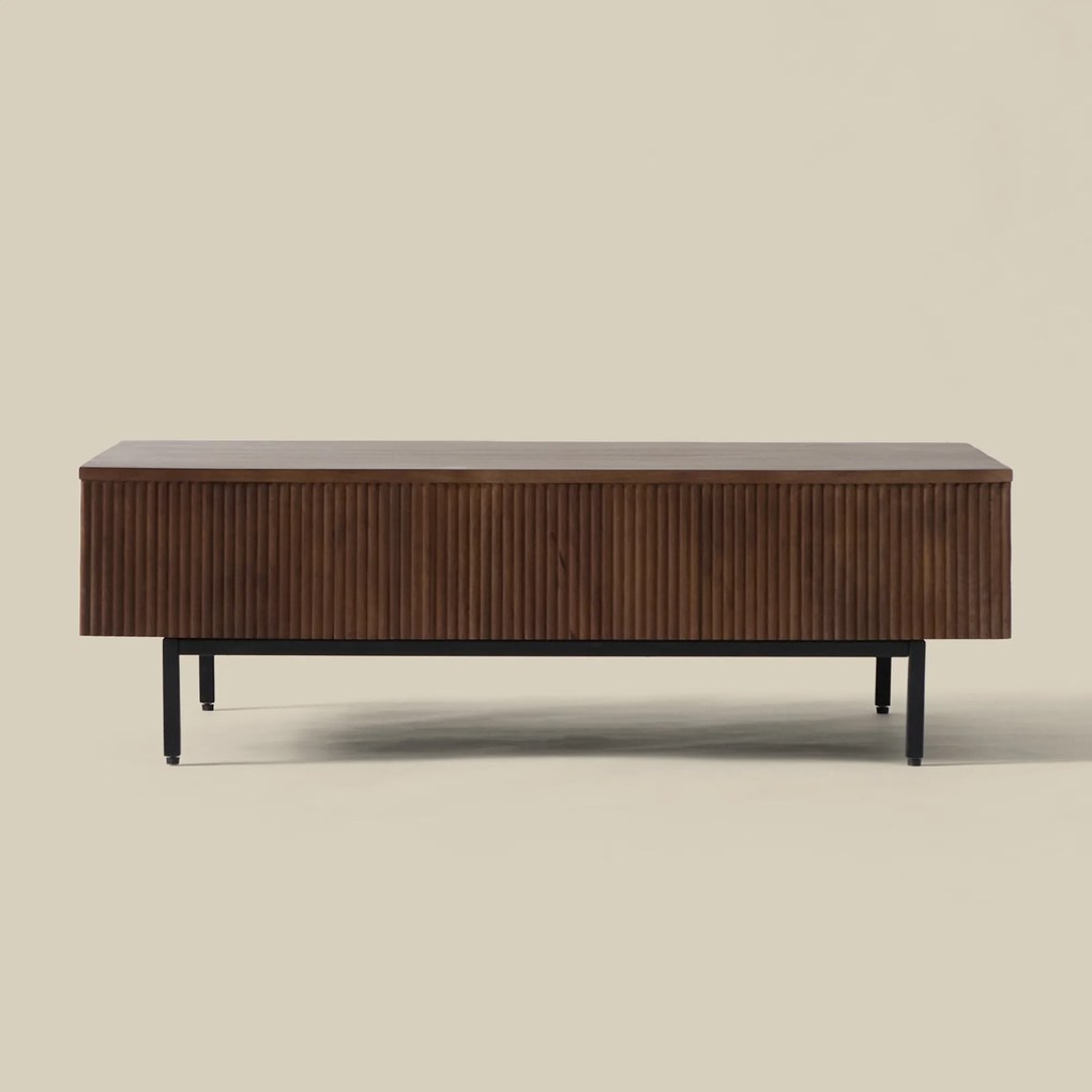 Salontafel Hout Met Ribbels - 110 X 60cm.