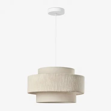 Lumira Hanglamp Plafond Gardenia Wit - Beige – Linnen & Ø40 Cm - Sklum