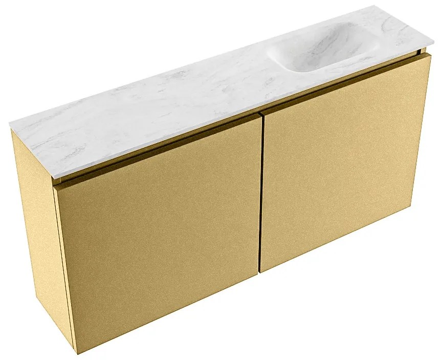 Mondiaz Ture DLux toiletmeubel 100cm oro met wastafel opalo rechts met kraangat