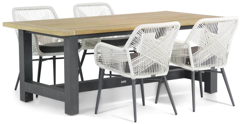 Tuinset 4 personen 200 cm Rope Wit Lifestyle Garden Furniture Advance/San
