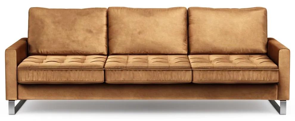 Rivièra Maison - West Houston Sofa 3,5 Seater, velvet, cognac - Kleur: bruin