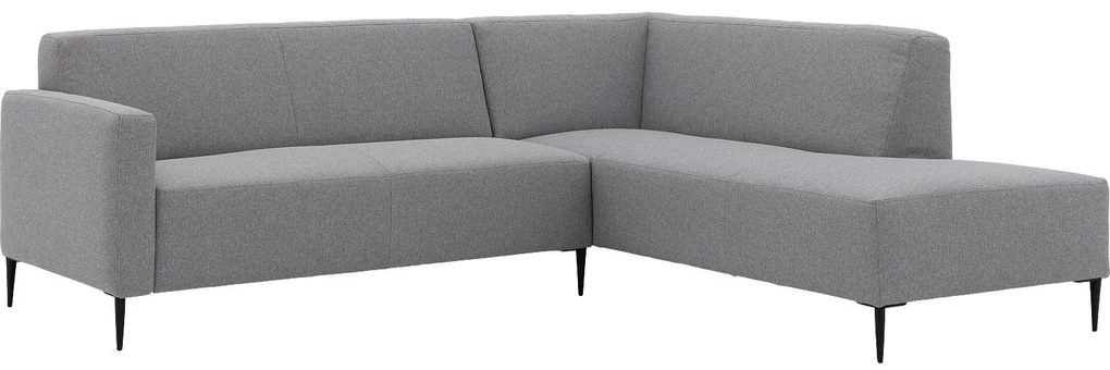 Goossens  Key West grijs, stof, 2,5-zits, modern design met ligelement rechts