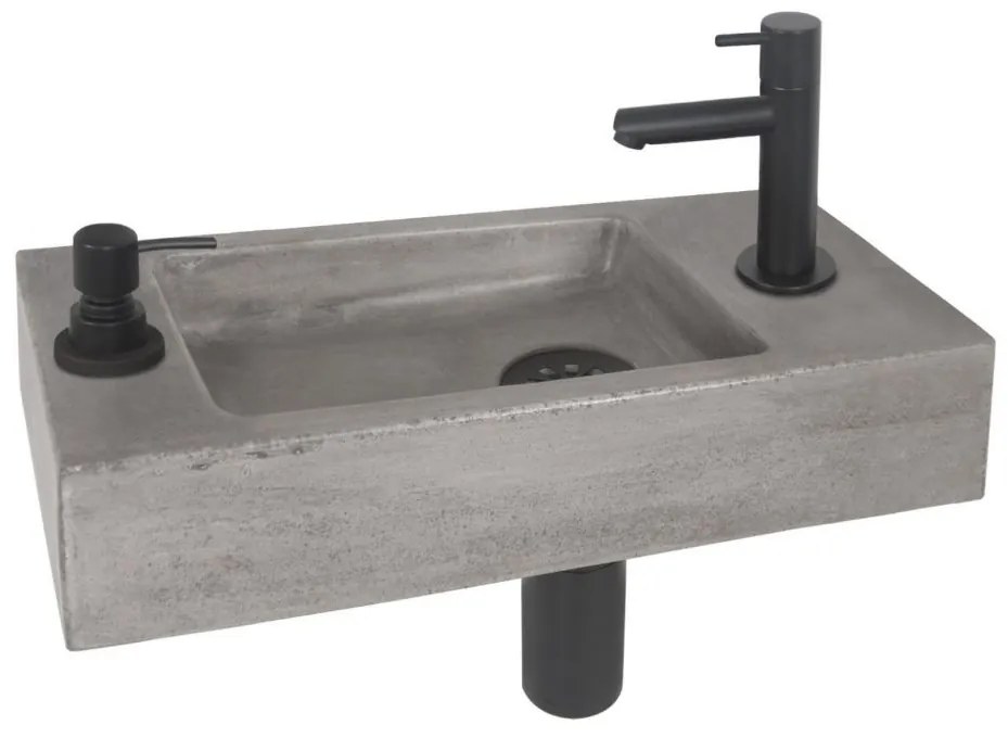 Differnz Jax fonteinset met ingebouwde zeeppomp 42x18.5x9cm beton