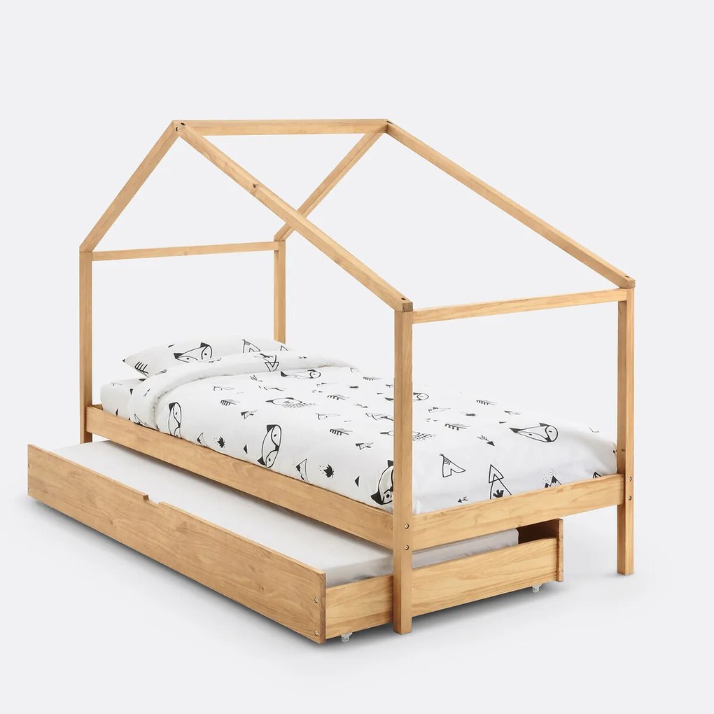 Caban bed in massief dennenhout met lattenbodem Spidou