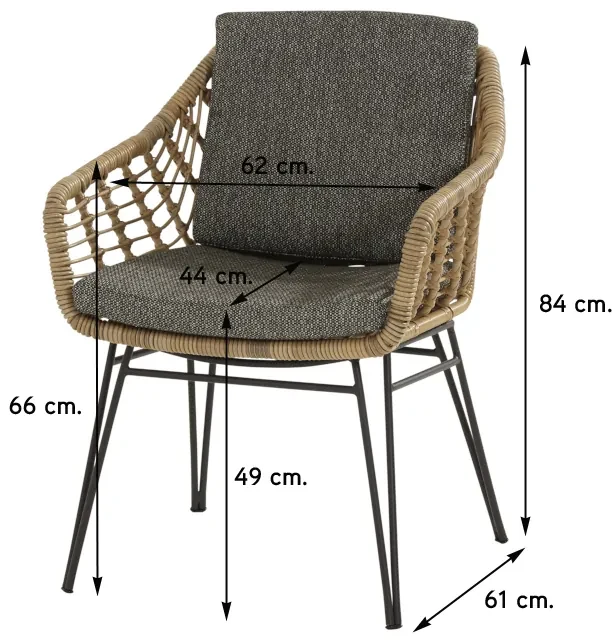 4 Seasons Cottage tuinstoel + Taste Basso tuintafel 240x100 cm.