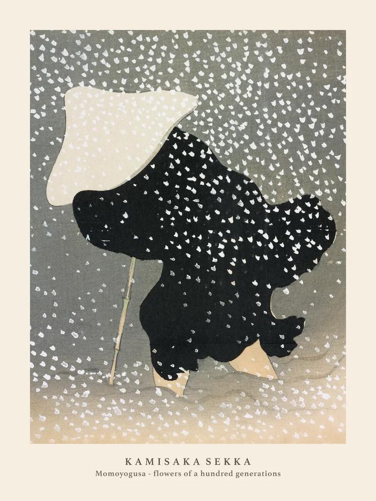 Kunstdruk Swirling Snow (Special Edition Japandi Vintage) - Kamisaka Sekka, (30 x 40 cm)